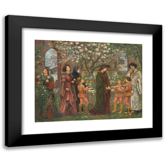 Marie Spartali Stillman 14x12 Black Modern Framed Museum Art Print Titled - The Enchanted Garden (1889)