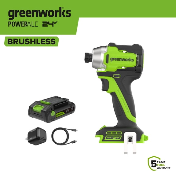 Greenworks 1900 lbs Impact Driver and 2Ah Battery, PowerAll, ID3200A1