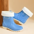 thumbnail image 4 of KANG Fashion Women's -Lined Short Rain Boots Waterproof, Anti-, Thick Sole Platform Winter Wet Weather Shoes Blue 42, 4 of 7