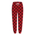 thumbnail image 1 of Pantalones deportivos Gibobby para mujer con estampado y cordón Rojo XL, 1 of 4