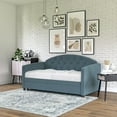 Queer Eye Liam Upholstered Daybed and Trundle, Twin/Twin, Navy Blue