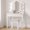 White, variant on Toogaho Makeup Vanity Set with Stool and Lighted & Detachable Mirror,Vanity Desk with 5 Drawers & 8 Hanging Hooks,Adjustable Brightness,Pink