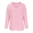 thumbnail image 5 of 2 Piece Outfits for Women Long Sleeve Knit Sweater Top and Wide Leg Pants Ribbed Lounge Matching Set Fall Winter Pink S, 5 of 7