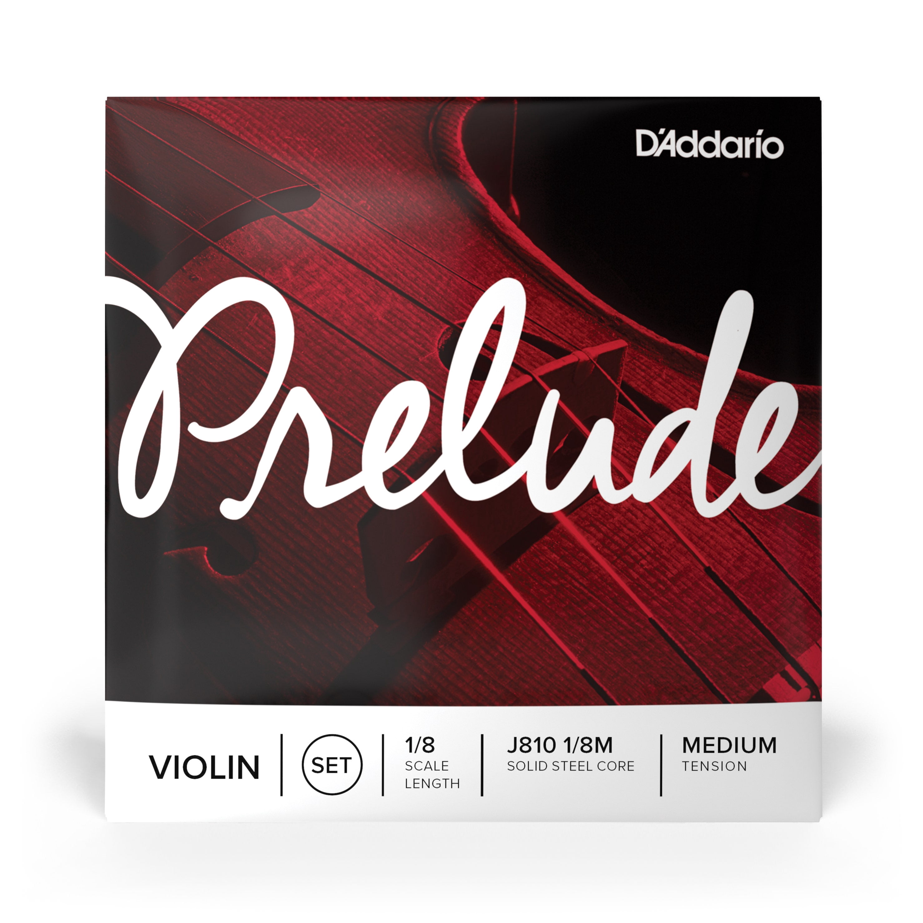D'Addario Prelude Violin String Set, 1/8 Scale, Medium Tension