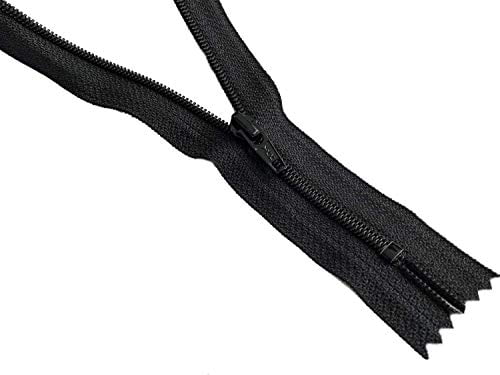 #4.5 Black Closed Bottom Slipcover & Upholstery YKK Zippers - Color Black - Made in The United States (5 Zippers Per Pack) (22" Inches)