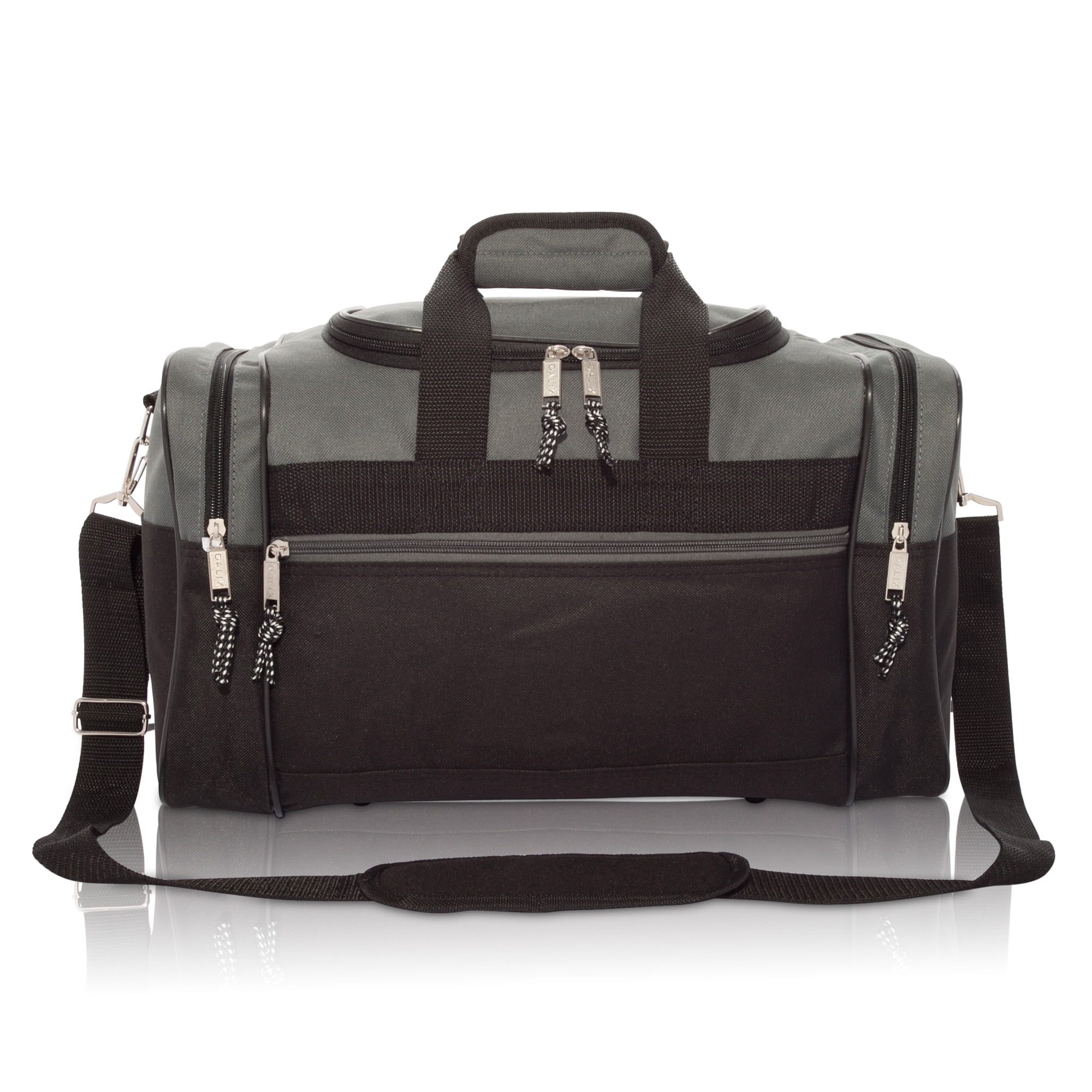 DALIX 17" Blank Duffel Bag Duffle Travel Size Sports Durable Gym Bag in Gray