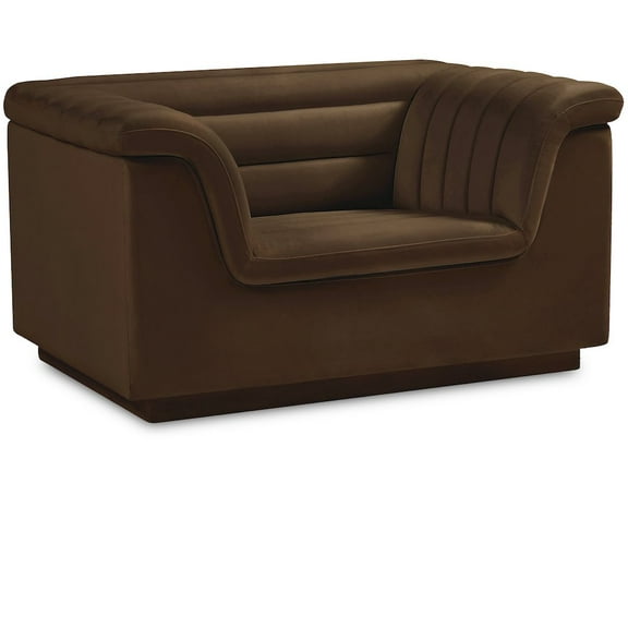 Meridian Furniture Cascade Brown Velvet Fabric Chair