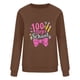 thumbnail image 4 of Uootdi 100 Days of School Long Sleeve Shirts for Women Womens Teacher Graphic Tops Happy 100 Days of School Sweatshirt Gift, 4 of 6