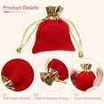 thumbnail image 3 of Uxcell 12 Pcs Bolsa de Terciopelo con Cierre de Cordón, Bolsas de Regalo de Terciopelo para Favor de Boda, Empaque de Caramelos, Rojo Dorado, 3 of 7