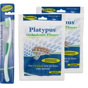 Platypus Ortho Flossers 2 Pack and Orthodontic Toothbrush Bundle 1 ea