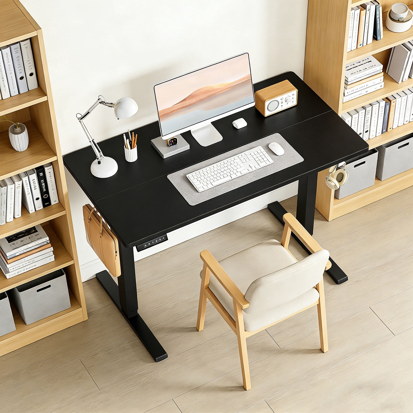 Casabay Electric Height Adjustable Standing Desk, 40"x24" Sit-to-Stand Desk Ergonomic Rising Computer Table for Home Office