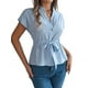 thumbnail image 1 of Blusas de Mujer con Botones, Blusas Casuales de Verano, Camisas Elegantes de para el Trabajo, Azul , Talla M, 1 of 8