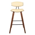 thumbnail image 1 of Armen Living Fox 28.5" Faux Leather & Wood Kitchen Bar Stool in Cream/Walnut, 1 of 7