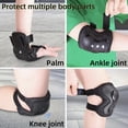 thumbnail image 2 of WLGJL kids Safety Protective Gear Set for Ages 6-15 Years, Adjustable Knee Pads, Elbow Pads, Wrist Guards for Boys Girls Youth Skateboard, Roller Skating, Scooter, Cycling，Black, 2 of 6