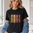 thumbnail image 3 of Jollimate Pray For It About It Around It Over It Graphic T-Shirt, Floral Christian Faith Women's Shirt, 3 of 6
