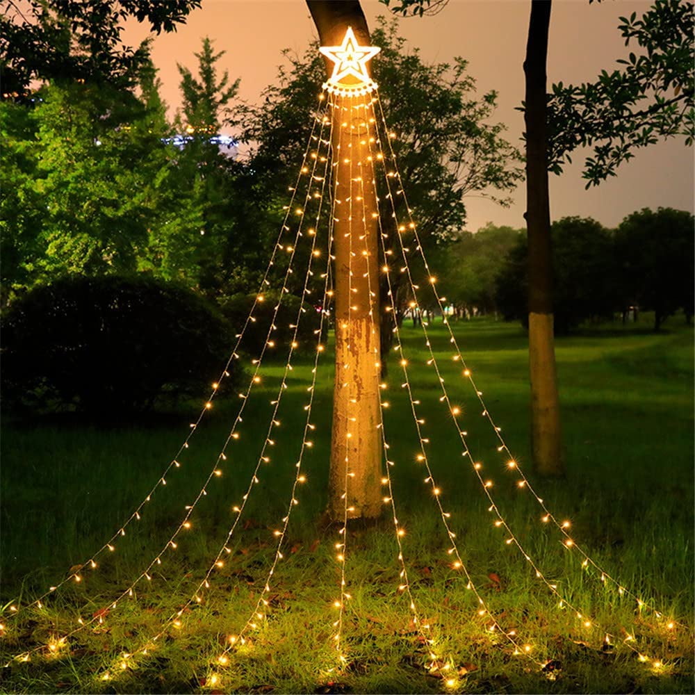 Magotan 350 LED Waterfall Christmas Lights Outdoor, 12.5ft Christmas