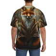 thumbnail image 3 of Kdxio Men's Hawaiian Shirt for Men Short Sleeve Shirt Streamside Meditating Fox Summer Casual Holiday Beach Button Down T-Shirts, 3 of 5