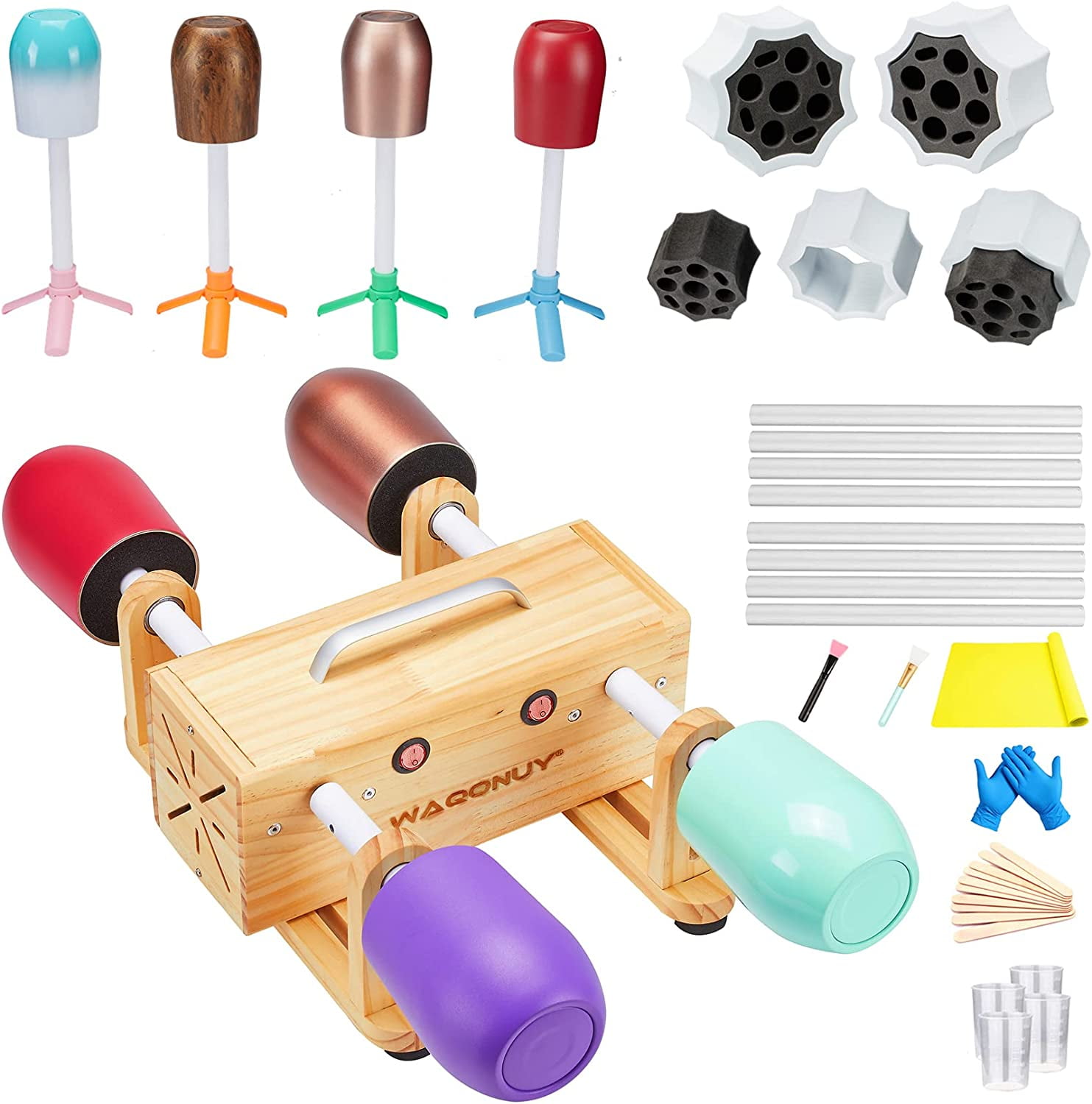 4 Cup Turner for Crafts Tumbler,Epoxy Glitter 4 arms Tumbler Full Kits