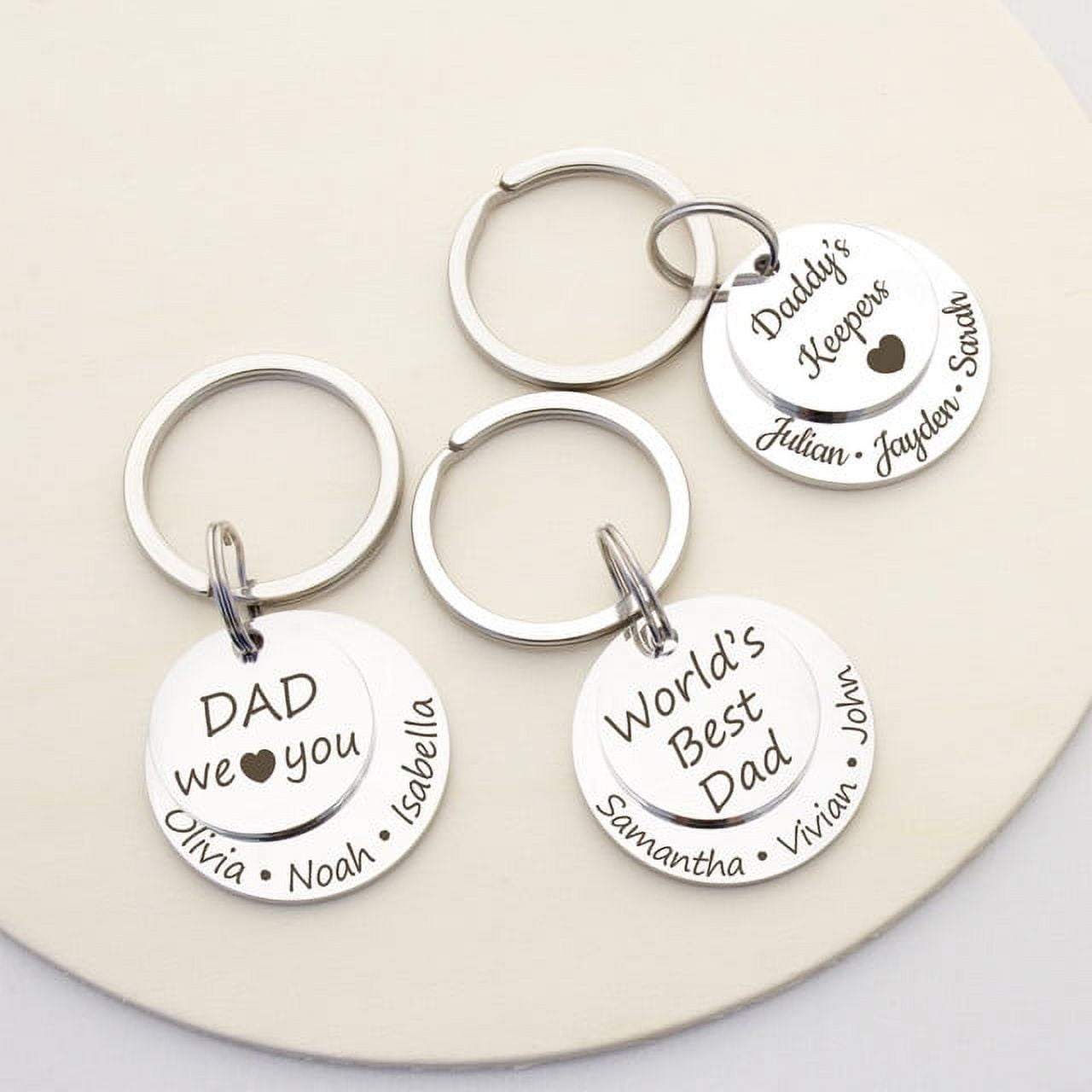 Personalized Metal Fishing Keychain Grandpa's Keepers - Father's Day Gift