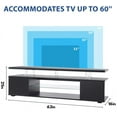 thumbnail image 4 of 63" TV Stand, Gaming Entertainment Center Media Storage Console Table for 70 Inch TV, TV Unit with Large Sliding Drawer, Glass Open Shelf, Side Cabinet and LED Light, Black, 4 of 7