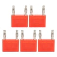 thumbnail image 1 of Conector banana de doble fila (5 unidades), cobre niquelado, 2 vías, para cables de altavoz, color rojo, 1 of 14