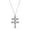 Blue, variant on Crystal and Faux Pearl Double Cross 30 Pendant Necklace