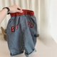 thumbnail image 1 of Spring Autumn Kids' Striped Pants 1-7Y Korean Style Embroidered Letters Girls Casual Pants Boys Loose Trousers Childrens Clothes, 1 of 6
