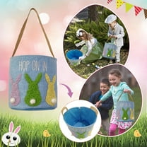 Non-woven Easter Basket Decoration Rabbit Bow Storage Basket Portable Bucket Home Textile Storage Easter decor