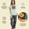 thumbnail image 6 of Lazy One Women's Pajama Set, Short Sleeves with Cute Prints, Relaxed Fit, Stuck In Bed, 6 of 7