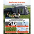 thumbnail image 3 of VEVOR Large SUV Tent for 5–9 Person, 10.6 x 8 FT All-Season SUV Tailgate Tent with Ventilated Door & Mesh Windows, PU3000mm Waterproof Dual-Use Car Rear Hatch Tents for Outdoor Camping Hiking, 3 of 9
