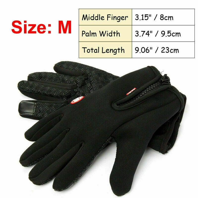 Unisex Winter Warm Windproof Waterproof Thermal Touch Screen Gloves Mitten Zip 