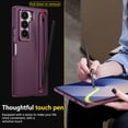 thumbnail image 3 of Allytechgroup Galaxy Z Fold 4 Case with Front Screen Protector & Stylus Pen, Full Body Protection Camera Lens Kickstand Anti-Scratch Pencil Holder Phone Case Cover for Samsung Galaxy Z Fold 4, Winered, 3 of 9