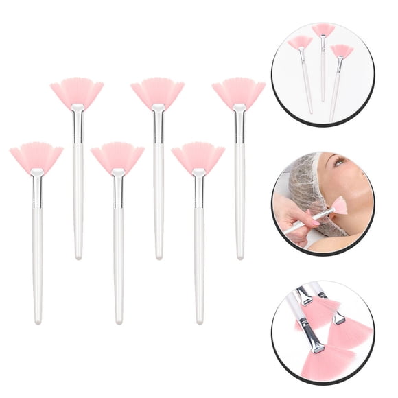 EXHUMKY 6Ud Cepillo Para Maquillaje Facial De Uso Con Suaves Y Mango Cómodo