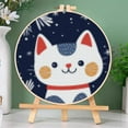 thumbnail image 3 of Merry Christmas Cat DIY Stamped Cross Stitch Kits Easy for Beginners with Hoop 11CT Counted Embroidery Needlepoint Crafts Arts for Handmade Enthusiasts and Home Decor 30x30cm(4), 3 of 8