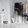 thumbnail image 2 of Black White Gold Marble Pattern Shower Curtain 72"x84" ,Bathroom Decorative Shower Curtains Set with 12 Hooks,Modern Waterproof Washable Shower Curtain, 2 of 6