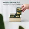 thumbnail image 5 of Wooden Block Perpetual Calendar for Desk, Daily Desktop Standing Flip Calendar with Large Display, Modern Farmhouse Aesthetic Desk Accessory for Home Office Decor, Reusable Yearly, Wood Grain, 5 of 14