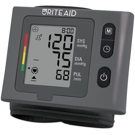 Rite Aid Series 600 Wrist Blood Pressure Monitor, 2 Users, Stores 198 Measurements
