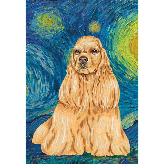 Cocker Spaniel - Best of Breed Van Gogh Garden Flag