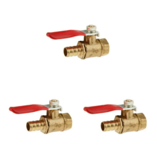 ZheElen Versatile Threaded Brass Ball Valve for Multiple Uses 12mm 8mm Red 3Set