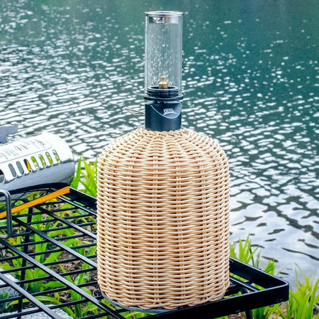1 pieza de cubierta de cilindro de Gas de cocina de protección hecha caja de almacenamiento de bote de senderismo Beige Beige L
