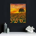 thumbnail image 5 of Nawypu  Large Canvas Wall Art Field of Blooming Sunflowers Posters Prints Sunset Landscape Pictures Modern Home Decor Stretched and Framed Ready to Hang, 5 of 5