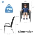 thumbnail image 2 of FUNDAZE Outdoor Dining Chairs Set of 4, Patio Dining Chair Stackable Armrest Patio Chairs Space Saving for Garden Backyard Deck, Black, 2 of 8