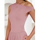 thumbnail image 5 of Vestido largo ZESICA Summer 2025 con un solo hombro, rosa, 5 of 6