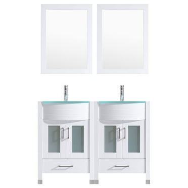60 White Vanity Set - Two 30 Sink Bases (LV3-C11-60-W)