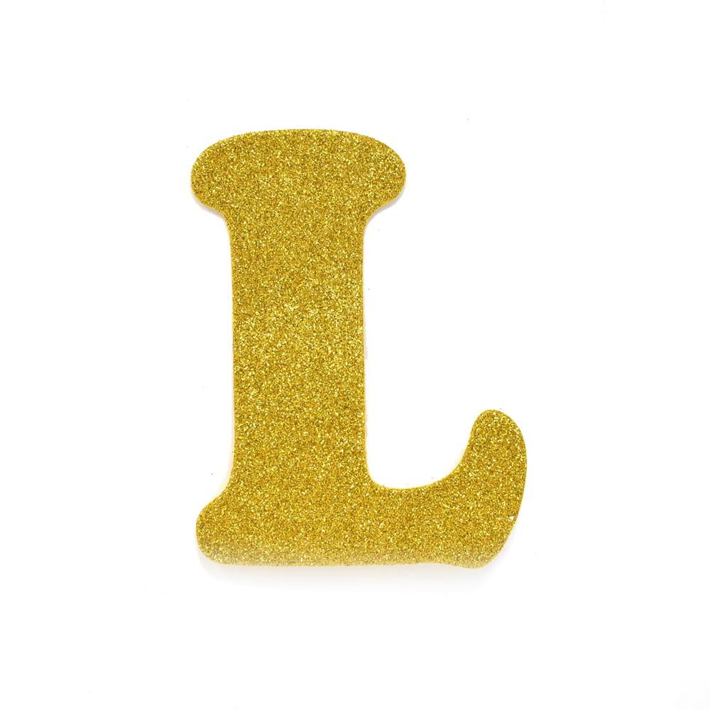 eva glitter foam letter cut out l gold 4 12 inch 12 count