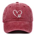 thumbnail image 4 of WMNTST Unisex Baseball Caps Washed Cap Heart Embroidery Curved Brim Outdoor Everyday Adjustable Hats, 4 of 4