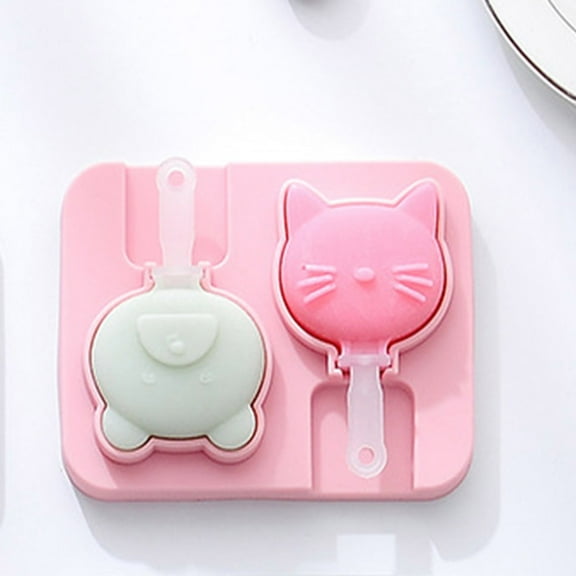 DIY Cake Molds Silicone Lollipop Molds Chocolate Candy Molds Silicone Molds Sugar Lolly Cake Bakeware/ Cartoon Animal Cheese Stick Mold Silicone Homemade Baby Pudding Ice Cream Lollipop Mold B