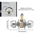 thumbnail image 2 of Door Knob With Lock And Key, Interior Door Knob And Bathroom Door Handle, Satin Stainless Steel Door Lock (latch Size 70 Mm), 2 of 5