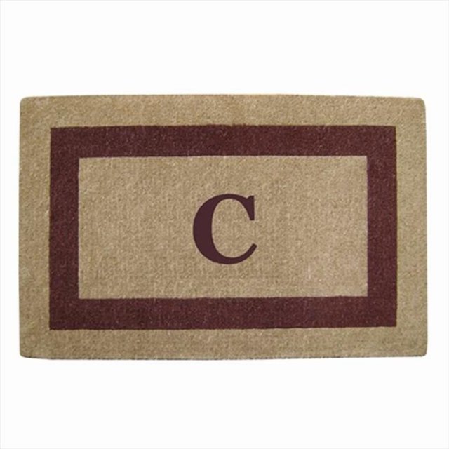 Nedia Home 02083C Single Picture - Brown Frame 30 x 48 In. Heavy Duty Coir Doormat - Monogrammed C