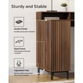thumbnail image 4 of EYYTHUNG Fluted Executive Desk, 55" Modern Wood Office Desk with Monitor Stand & Charging Station, Home Writing Study Computer Table, Brown, 4 of 9